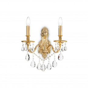 Ideal lux - Modello: Gioconda - Applique da parete classica in metallo pendagli ottagonali e tondi in cristallo - Attacco Lampadina: E14 - 2 Lampadine - Watt 40W - Dimmerabile: NO - Grado di Protezione: IP20 - SKU: 04491 