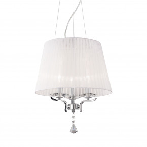 Ideal lux - Modello: Pegaso - Lampada a sospensione moderna in metallo e cristallo con paralumi in organza - Attacco Lampadina: E14 - 3 Lampadine - Watt 28W - Dimmerabile: NO - Grado di Protezione: IP20 - SKU: 0592S