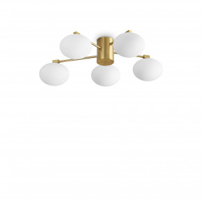 Ideal lux - Modello: Hermes - Lampada da soffitto con bracci corti in metallo e 5 diffusori in vetro - Attacco Lampadina: G9 - 5 Lampadine - Watt 28W - Dimmerabile: NO - Grado di Protezione: IP20 - SKU: 32269G 