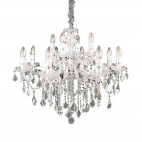 Ideal lux - Modello: Florian - Lampadario medio in metallo con elementi decorativi in vetro e cristallo - Attacco Lampadina: E14 - 12 Lampadine - Watt 40W - Dimmerabile: NO - Grado di Protezione: IP20 - SKU: 0356M 