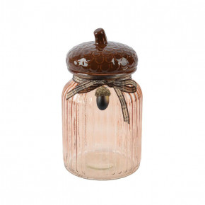 Kaemingk - Giara in vetro con forma di ghianda - Colore: Marrone - SKU: 524116 - Codice EAN: 8720725181526 