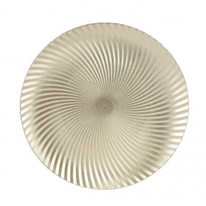 Kaemingk - Piatto decorativo rotondo con motivo metallico a spirale - Colore: Champagne - SKU: 393844 - Codice EAN: 8720725373716