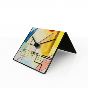 Design Object - Modello: Art Collection - Orologio da tavolo o scrivania in metallo con calendario e magneti "KANDINSKY" - SKU: IT202 - Codice EAN: 1234567150697 