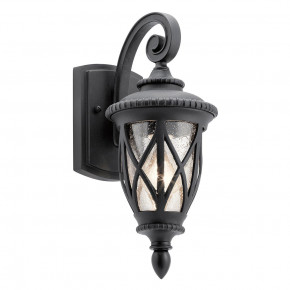 Kichler - Modello: Admirals Cove - Applique piccola da esterno a parete rustica in resina e diffuosre in vetro - Colore: Nero - Attacco Lampadina: E27 - 1 Lampadina - Watt 60W - Dimmerabile: NO - Grado di Protezione: IP44 - Classe Energetica: A - SKU: KL-ADMIRALS-COVE-S - Codice EAN: 5024005676317 