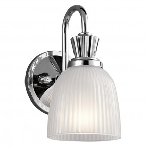 Kichler - Modello: Cora - Lampada da parete per bagno struttura in acciaio e diffusore in vetro - Colore: Cromato - Attacco Lampadina: G9 - 1 Lampadina - Watt 3W - Dimmerabile: NO - Grado di Protezione: IP44 - Classe Energetica: A - SKU: KL-CORA1-BATH - Codice EAN: 5024005295419 
