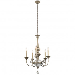 Kichler - Modello: Rosalie - Lampadario in acciaio con 5 luci dal design classico senza paralumi - Colore: Oro Sfumato - Attacco Lampadina: E14 - 5 Lampadine - Watt 60W - Dimmerabile: NO - Grado di Protezione: IP20 - Classe Energetica: A - SKU: KL-ROSALIE-5B - Codice EAN: 5024005339212 