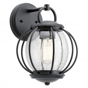 Kichler - Modello: Vandalia - Lanterna da parete da esterno a 1 luce dal design rustico e industrial - Colore: Nero - Attacco Lampadina: E27 - 1 Lampadina - Watt 60W - Dimmerabile: NO - Grado di Protezione: IP44 - Classe Energetica: A - SKU: KL-VANDALIA2-S - Codice EAN: 5024005340812