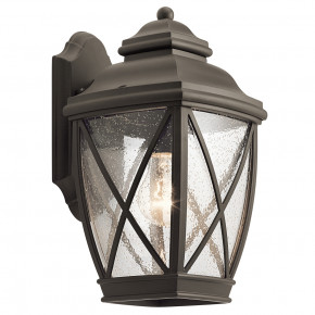 Kichler - Modello: Tangier - Lanterna da pareti con struttura media in alluminio e diffusore in vetro - Colore: Bronzo - Attacco Lampadina: E27 - 1 Lampadina - Watt 60W - Dimmerabile: NO - Grado di Protezione: IP44 - Classe Energetica: A - SKU: KL-TANGIER2-M - Codice EAN: 5024005340010