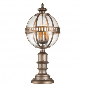 Kichler - Modello: Halleron - Lampione da giardino e per sentieri con diffusore in vetro con 3 luci - Attacco Lampadina: E14 - 3 Lampadine - Watt 60W - Dimmerabile: NO - Grado di Protezione: IP44 - Classe Energetica: A - SKU: KL-HALLERON-3 