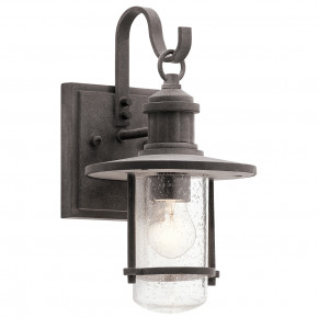 Kichler - Modello: Riverwood - Lanterna piccola da parete industrial da esterno in alluminio diffusore in vetro - Colore: Ruggine - Attacco Lampadina: E27 - 1 Lampadina - Watt 60W - Dimmerabile: NO - Grado di Protezione: IP44 - Classe Energetica: A - SKU: KL-RIVERWOOD2-S - Codice EAN: 5024005338710 