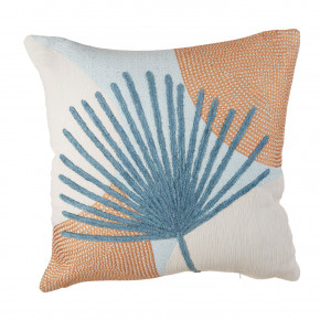 L'Oca Nera - Modello: Orizzonti - Cuscino in cotone quadrato con ricami a tema marino 45x45 - Colore: Azzurro/Bianco - SKU: 1C232 - Codice EAN: 8024118161110