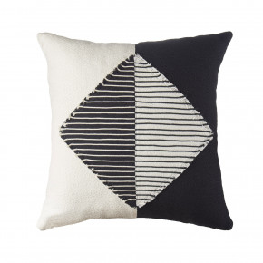 L'Oca Nera - Modello: Urban - Cuscino quadrato in cotone con ricami a tema astratto 45x45 - Colore: Nero/Bianco - SKU: 1C189 