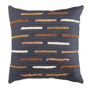 L'Oca Nera - Modello: Contemporaneo - Cuscino quadrato in cotone con ricami astratti 45x45 - Colore: Blu - SKU: 1C165