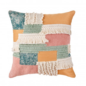 L'Oca Nera - Modello: Fashion - Cuscino quadrato in cotone con ricami astratti 45x45 - Colore: Multicolore - SKU: 1C212