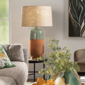 L'Oca Nera - Modello: Ethno Chic - Lampada da tavolo con base in ceramica e diffusore in tessuto - Attacco Lampadina: E27 - 1 Lampadina - Watt 60W - Dimmerabile: NO - SKU: 1G159 