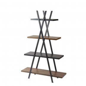 L'Oca Nera - Modello: Contemporaneo - Libreria design moderno a X con ripiani in legno e nero opaco - Colore: Nero/Legno Naturale - SKU: 1J152 