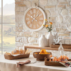 L'Oca Nera - Modello: Modern Country - Orologio da parete in legno stile country moderno con decoro - Colore: Panna - SKU: 1F193 