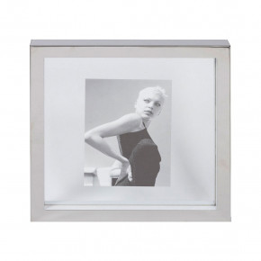 L'Oca Nera - Modello: Urban - Portafoto da tavolo quadrato grande in acciaio dal design moderno - Colore: Metallo Silver - Foto 13x18 - SKU: 1F38 