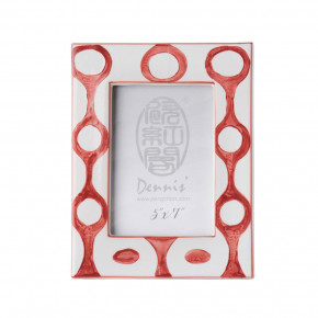 L'Oca Nera - Modello: Orizzonti - Portafoto rettangolare grande in ceramica a tema marino - Colore: Rosso/Bianco - Foto 13x18 - SKU: 1F123 