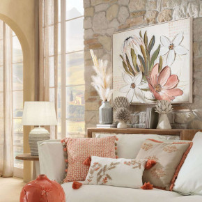 L'Oca Nera - Modello: Modern Country - Quadro moderno floreale acrilico su tela con cornice 100x80 - Tema Quadro: Floreali - Realizzazione Quadro: Dipinti su Tela - SKU: 1Q241