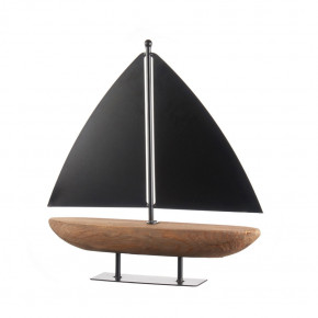 L'Oca Nera - Modello: Orizzonti - Scultura decorativa da tavolo Barca grande - Colore: Nero - SKU: 1D105 