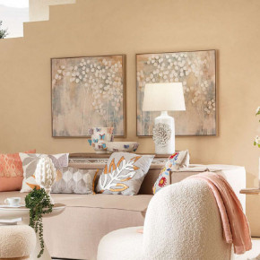 L'Oca Nera - Modello: Modern Country - Set 2 pezzi Stampe serigrafiche su tela motivo floreale con cornice 80x80 - Tema Quadro: Floreali - Realizzazione Quadro: Stampe su Tela - SKU: 1Q271