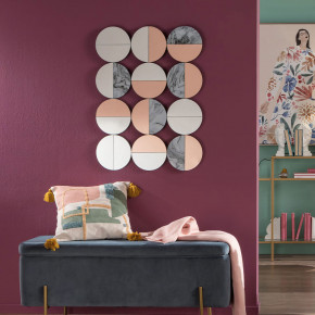 L'Oca Nera - Modello: Fashion - Specchiera da parete in stile moderno con struttura in legno - Colore: Multicolore - SKU: 1J181