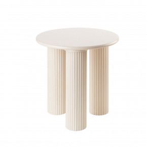 L'Oca Nera - Modello: Neo Classic - Tavolino da salotto rotondo alto in legno dal design moderno - Colore: Beige - SKU: 1J196 