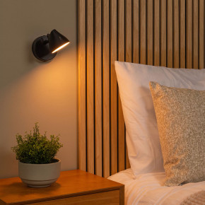 Lucide - Modello: Milne - Applique a parete con LED dimmerabile - Colore: Nero - Attacco Lampadina: Led Integrato - 1 Lampadina - Watt 8W - Lumen 250 - Dimmerabile: SI - Gradi Kelvin 2700k Luce Calda - Grado di Protezione: IP20 - Classe Energetica: G - SKU: 44216/08/30 - Codice EAN: 5411212421098 