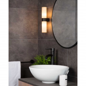 Lucide - Modello: Jesse - Applique da parete struttura in metallo con doppio diffusore in vetro a cilindro - Colore: Nero - Attacco Lampadina: G9 - 2 Lampadine - Watt 33W - Dimmerabile: SI - Grado di Protezione: IP20 - SKU: 04202/02/30 - Codice EAN: 5411212040411 