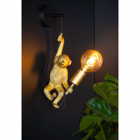 Lucide - Modello: Extravaganza Chimp - Applique da parete struttura in metallo e scimmietta pvc dal design moderno - Colore: Oro - Attacco Lampadina: E27 - 1 Lampadina - Watt 40W - Dimmerabile: SI - Grado di Protezione: IP20 - SKU: 10202/01/30 - Codice EAN: 5411212105608 