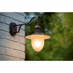 Lucide - Modello: Aruba - Applique per esterno struttura a braccio lungo in metallo e diffusore in vetro - Attacco Lampadina: E27 - 1 Lampadina - Watt 24W - Dimmerabile: SI - Grado di Protezione: 44 - SKU: 11871/01/ 