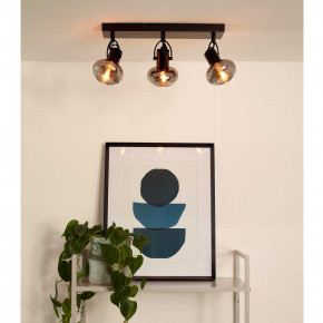 Lucide - Modello: Madee - Faretto con struttura in metallo e triplo diffusore orientabile in vetro - Colore: Nero - Attacco Lampadina: E14 - 3 Lampadine - Watt 25W - Dimmerabile: SI - Grado di Protezione: 20 - SKU: 17993/03/30 - Codice EAN: 5411212176790 