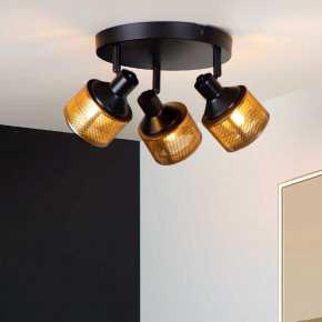 Lucide - Modello: Rafa - Faretto con struttura rotonda moderna in metallo e 3 diffusori orientabili - Colore: Nero/Oro - Attacco Lampadina: E14 - 3 Lampadine - Watt 40W - Dimmerabile: SI - Grado di Protezione: 20 - SKU: 77980/13/30 - Codice EAN: 5411212771315