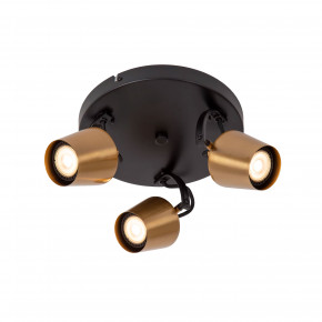 Lucide - Modello: Emile - Faretto da soffitto in metallo con tre diffusori orientabili dal design moderno - Colore: Ottone - Attacco Lampadina: GU10 - 3 Lampadine - Watt 8W - Dimmerabile: NO - Grado di Protezione: IP20 - SKU: 51901/13/02 - Codice EAN: 5411212510099