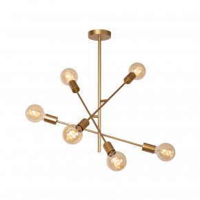 Lucide - Modello: Lester - Lampada a soffitto con struttura in metallo e sei diffusori dal design moderno - Colore: Oro - Attacco Lampadina: E27 - 6 Lampadine - Watt 40W - Dimmerabile: SI - Grado di Protezione: IP20 - SKU: 21119/06/02 - Codice EAN: 5411212211743 