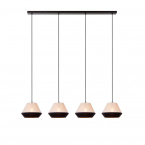 Lucide - Modello: Kala - Lampada a sospensione con struttura lineare in metallo con 4 diffusori in lino - Colore: Tortora - Attacco Lampadina: E14 - 4 Lampadine - Watt 40W - Dimmerabile: SI - Grado di Protezione: IP20 - SKU: 06424/04/73 - Codice EAN: 5411212061539 