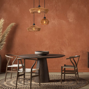 Lucide - Modello: Yunkai - Lampada a sospensione in metallo con 3 diffusori in carta dal design rustico - Attacco Lampadina: E27 - 3 Lampadine - Watt 60W - Dimmerabile: SI - Grado di Protezione: IP20 - SKU: 10413/03/72 - Codice EAN: 5411212105714