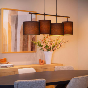 Lucide - Modello: Maya - Lampada a sospensione in metallo dal design moderno con 4 diffusori in tessuto - Attacco Lampadina: E27 - 4 Lampadine - Watt 40W - Dimmerabile: SI - Grado di Protezione: IP20 - SKU: 45409/04/ 