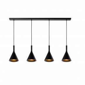 Lucide - Modello: Gipsy - Lampada a sospensione moderna lineare con diffusore a forma di cono in ceramica - Colore: Nero - Attacco Lampadina: E27 - 1 Lampadina - Watt 25W - Dimmerabile: SI - Grado di Protezione: 20 - SKU: 35410/04/30 - Codice EAN: 5411212351616 