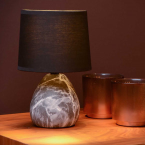 Lucide - Modello: Marmo - Lampada da comodino con struttura moderna in ceramica e diffusore in cotone - Attacco Lampadina: E14 - 1 Lampadina - Watt 40W - Dimmerabile: NO - Grado di Protezione: IP20 - SKU: 47508/81/ 