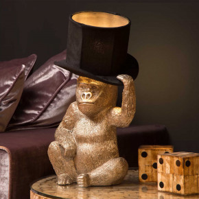 Lucide - Modello: Extravaganza Gust - Lampada da tavolo con base a forma di orango con cappello in PVC - Colore: Oro - Attacco Lampadina: E14 - 1 Lampadina - Watt 40W - Dimmerabile: NO - Grado di Protezione: 20 - SKU: 10503/81/30 - Codice EAN: 5411212105349 