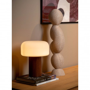 Lucide - Modello: Kenan - Lampada da tavolo con base in legno e diffusore in vetro opalino - Colore: Legno - Attacco Lampadina: E14 - 1 Lampadina - Watt 40W - Dimmerabile: NO - Grado di Protezione: IP20 - SKU: 10526/01/70 - Codice EAN: 5411212106476 