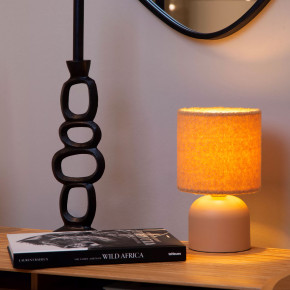 Lucide - Modello: Woolly - Lampada da tavolo con paralume in cotone dal design moderno - Attacco Lampadina: E14 - 1 Lampadina - Watt 40W - Dimmerabile: SI - Grado di Protezione: IP20 - SKU: 10516/01/ 