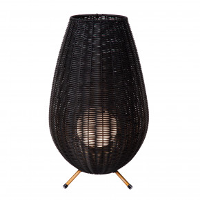 Lucide - Modello: Colin - Lampada da tavolo grande da esterno a led ricaricabile con diffusore in rattan - Attacco Lampadina: Led Integrato - 1 Lampadina - Watt 3W - Lumen 180 - Dimmerabile: SI - Gradi Kelvin 3000k Luce Calda - Grado di Protezione: IP44 - SKU: 03843/50/ 
