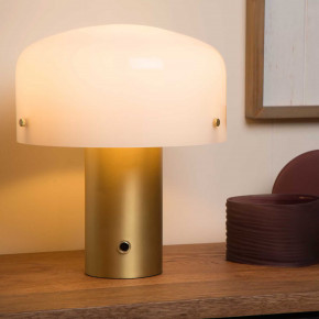 Lucide - Modello: Timon - Lampada da tavolo in acciaio diffusore in vetro lampada dimmerabile in 3 step - Colore: Oro - Attacco Lampadina: E27 - 1 Lampadina - Watt 25W - Dimmerabile: SI - Grado di Protezione: IP20 - SKU: 05539/01/02 - Codice EAN: 5411212051394 