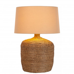 Lucide - Modello: Ambala - Lampada da tavolo design moderno con base in rattan e diffusore in tessuto - Colore: Marrone - Attacco Lampadina: E27 - 1 Lampadina - Watt 60W - Dimmerabile: NO - Grado di Protezione: IP20 - SKU: 10551/81/73 - Codice EAN: 5411212106100 