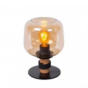Lucide - Modello: Ilona - Lampada da tavolo moderna struttura in legno con diffusore in vetro - Colore: Ambra - Attacco Lampadina: E27 - 1 Lampadina - Watt 40W - Dimmerabile: NO - Grado di Protezione: IP20 - SKU: 45508/01/62 - Codice EAN: 5411212452696