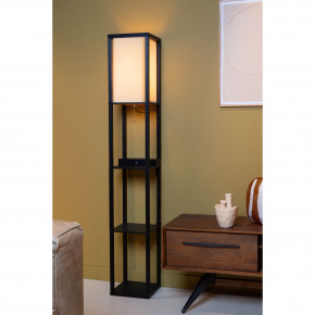 Lucide - Modello: Menno - Lampada da terra in metallo e diffusore in cotone e ricarica batterie USB - Colore: Nero - Attacco Lampadina: E27 - 1 Lampadina - Watt 60W - Dimmerabile: NO - Grado di Protezione: IP20 - SKU: 44799/81/30 - Codice EAN: 5411212441607 