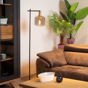 Lucide - Modello: Joanet - Lampada da terra moderna con struttura e base in acciaio e diffusore in vetro - Colore: Nero/Oro - Attacco Lampadina: E27 - 1 Lampadina - Watt 40W - Dimmerabile: NO - Grado di Protezione: 20 - SKU: 45794/01/65 - Codice EAN: 5411212451606 